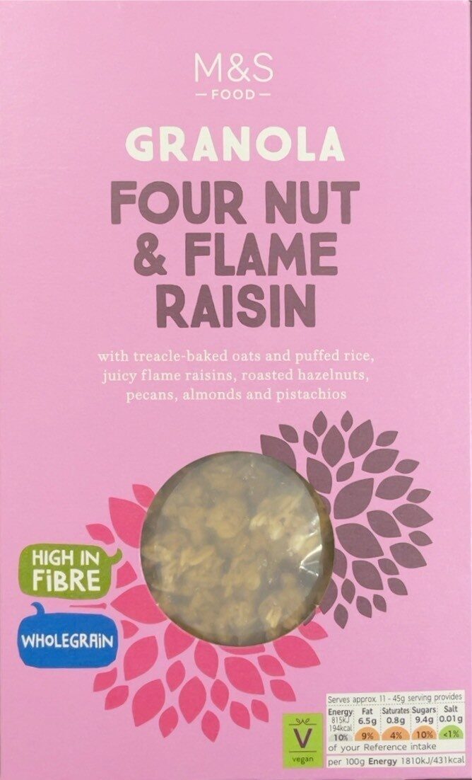 GRANOLA FOUR NUT & FLAME RAISIN | 70 gr