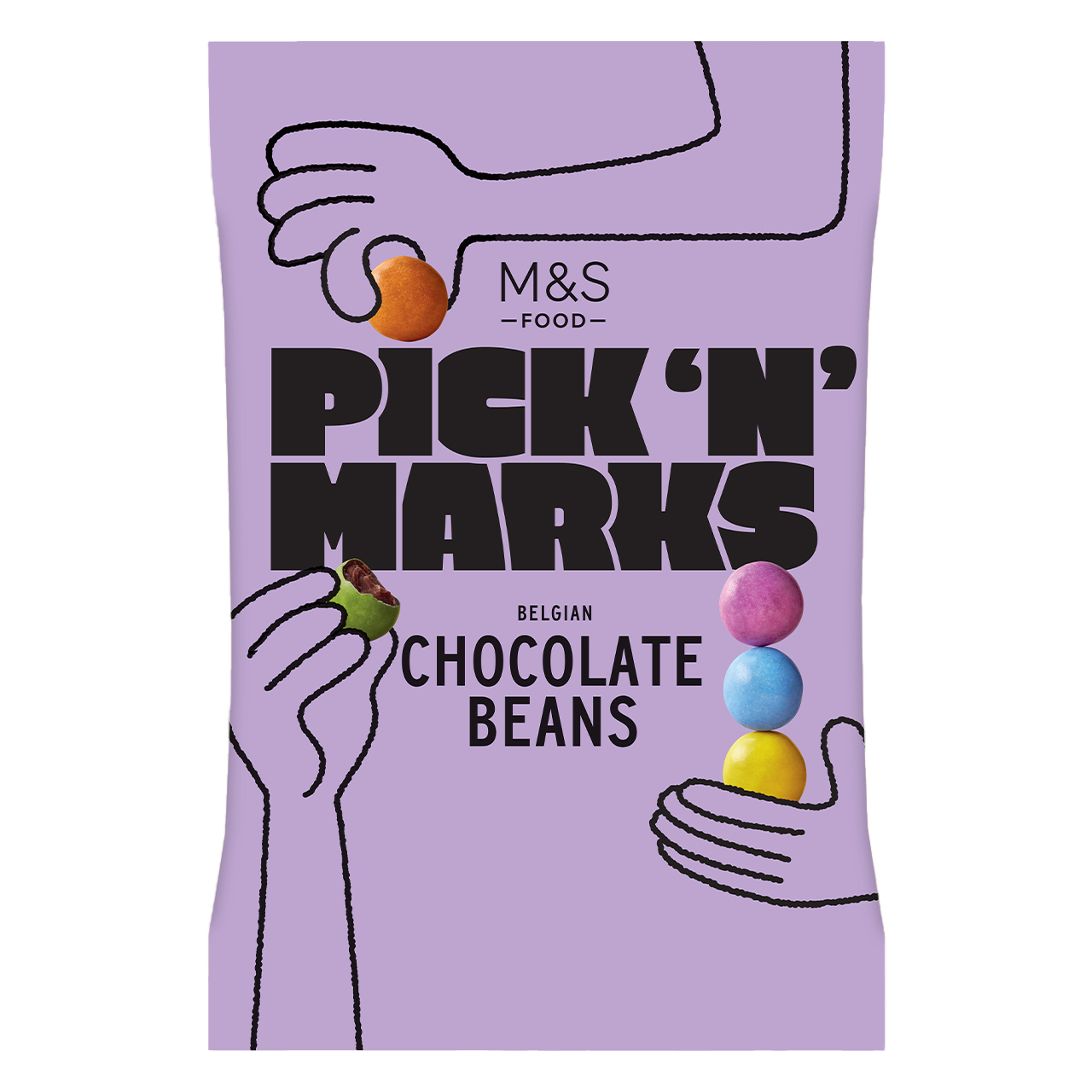 PICK N MARKS BELGIAN CHOCOLATE BEANS COATED IN A SUGAR SHELL | 150 g